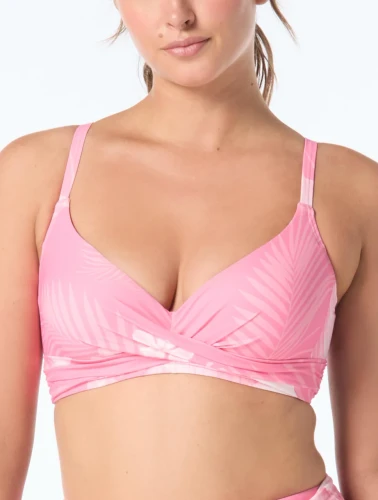 Coco Contours Pink Island Heat Diamond Wrap Underwire Bikini Top