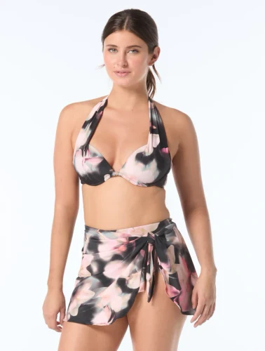 Coco Contours Plumeria Haze Cameo Halter Plush Up Bra Swim Top