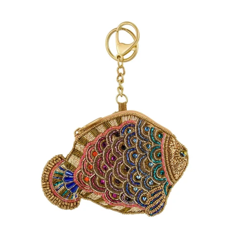 Mary Frances Shimmer Fish Key Ring Coin Purse