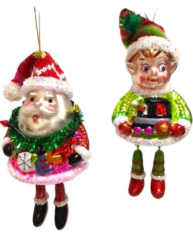 Mark Roberts Dangle Legs Glass Christmas Tree Ornament