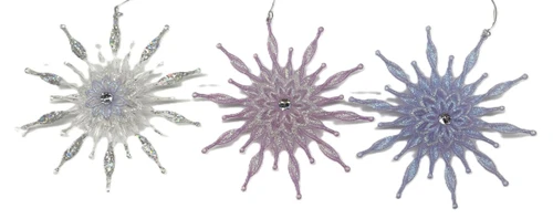 Kurt Adler Frosted Kingdom Glitter Snowflake Ornament