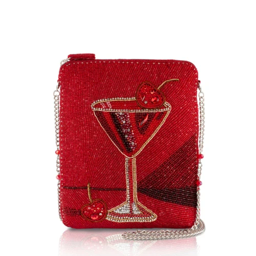 Mary Frances Top Shelf Red Martini Crossbody Handbag