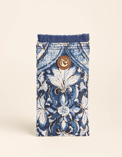 Spartina 449 Japonica Cartouche Blue Sunglass Eyeglass Case
