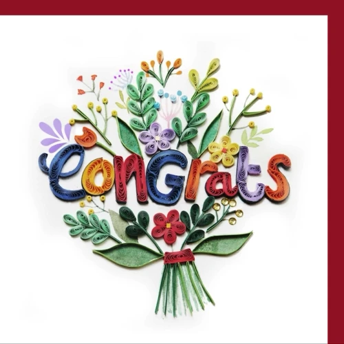 Flower Bouquet Congrats Quilling Card