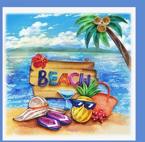 Beach Time Blank Quilling Card