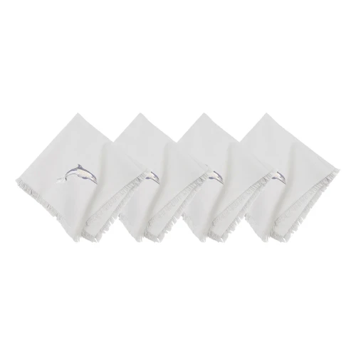 Rightside Design Embroidered Dolphin Cove Table Napkins Set of 4