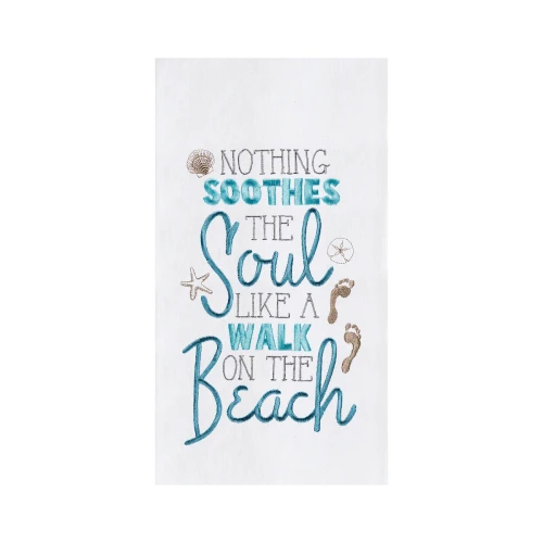 C & F Walk On The Beach Flour Sack Kitchen Towel