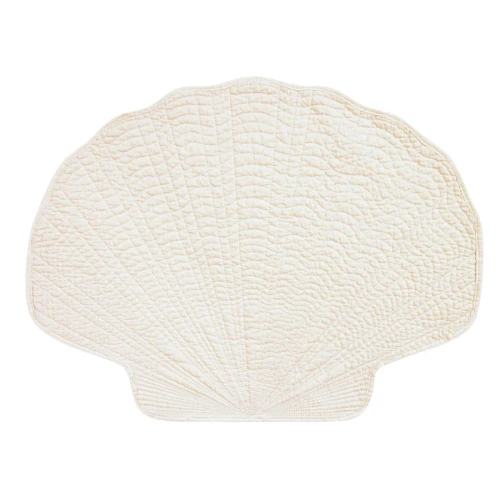 C & F Home White Scallop Shell Shape Quilted Placemat