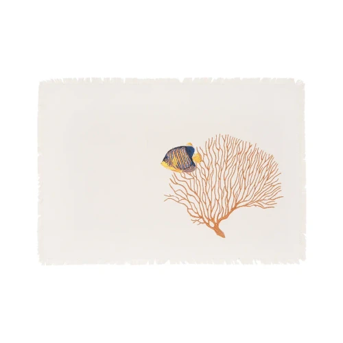 Rightside Design Fish Coral Reef Embroidered Rectangle Placemat