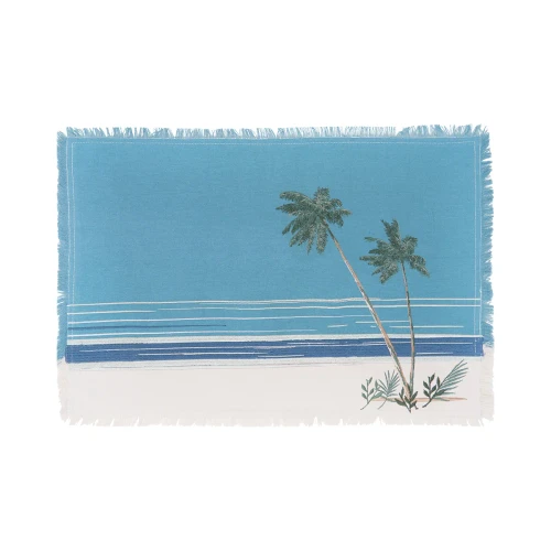 Rightside Design Retro Palm Trees Embroidered Beach Rectangle Placemat