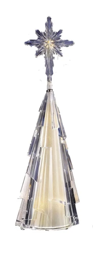 Icy Craft Lighted Revolving Gold Star Acrylic Christmas Tree