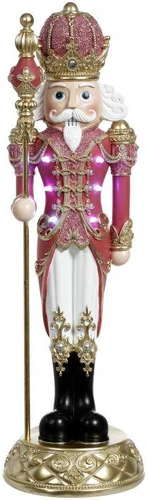 Mark Roberts Bright Pink Jeweled Nutcracker With Staff
