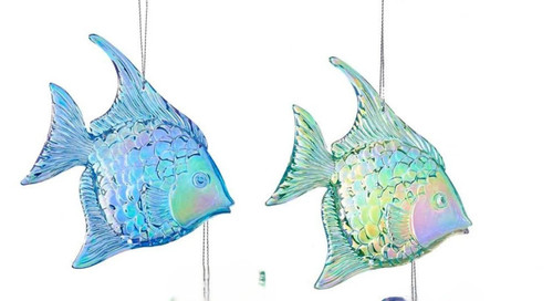 Kurt Adler Iridescent Acrylic Fish Ornament