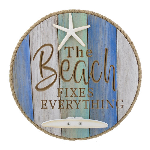 The Beach Fixes Everything Wall Plaque With Hook