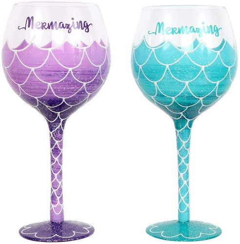 Mermazing Mermaid Scales Wine Glass