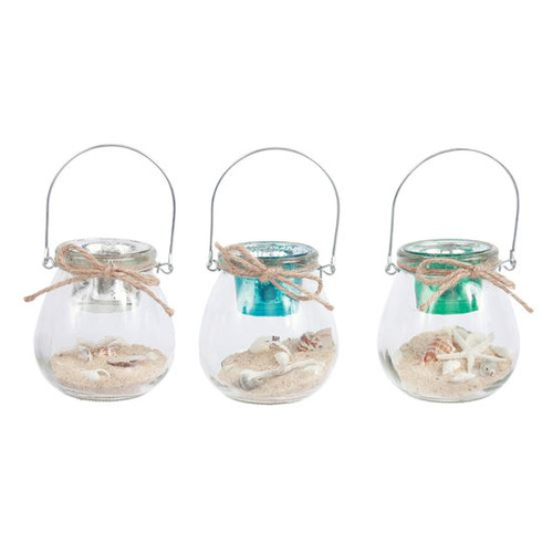 Shell & Sand Filled Candle Holder Jar