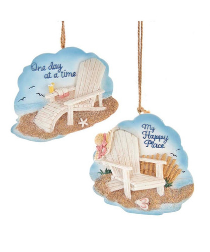 Kurt Adler Chair Beach Scene With Sayings Ornament