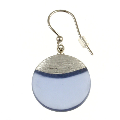 Origin Matte Silver and Resin Circle Earrings