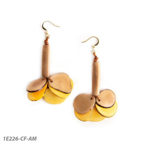 Tagua Anita Dangle Petal Earrings