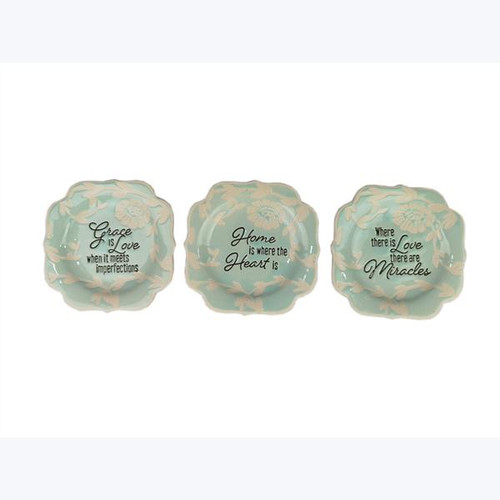 Inspirational Graphics Aqua Trinket Dish