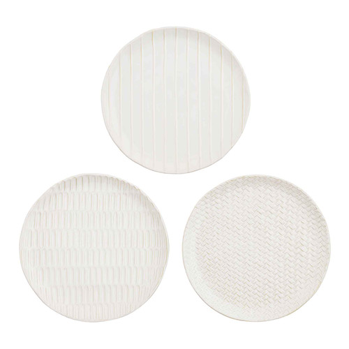 Mud Pie Creamy White Textured Stoneware Dinner Plate