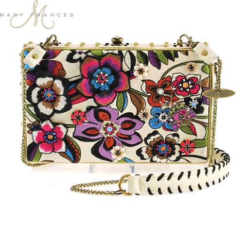 Mary Frances Blossoms White Floral Clutch Shoulder Bag Mary Frances Blossoms White Floral Clutch Shoulder Bag