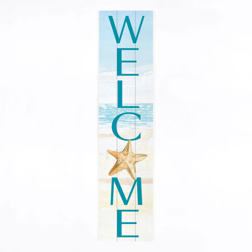 P Graham Dunn Welcome Large Ocean With A Starfish Wall  Porch Door Sign