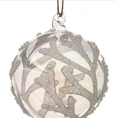 Micro Bead Sea Coral Clear Ball Christmas Tree Ornament Micro Bead Sea Coral Clear Ball Christmas Tree Ornament