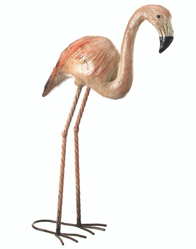 Porcelain Resin Pink Flamingo Outdoor Statue