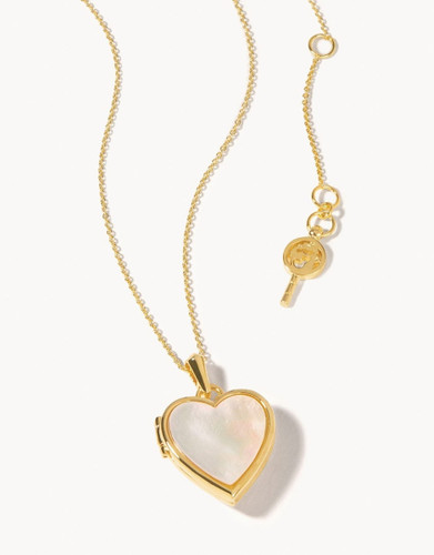 Spartina 449 Pearlescent Heart and Key Locket Necklace