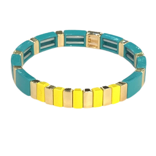 Caryn Lawn Hide Tide Enamel Tile Stretch Bracelet
