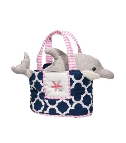 Douglas Sassy Sak Stuffed Dolphin Children's Navy Blue Purse Douglas Sassy Sak Stuffed Dolphin Children's Navy Blue Purse