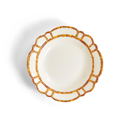 Two's Company Bamboo Touch Rim Centerpiece Serving Bowl Two's Company Bamboo Touch Rim Centerpiece Serving Bowl