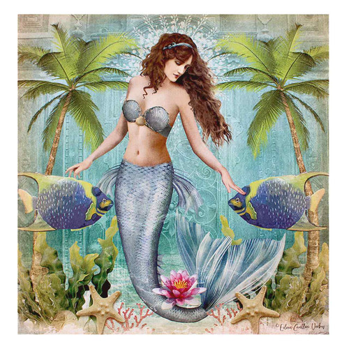 Mermaid Dreams Underwater Palace With Fish Photo Canvas Wall Art