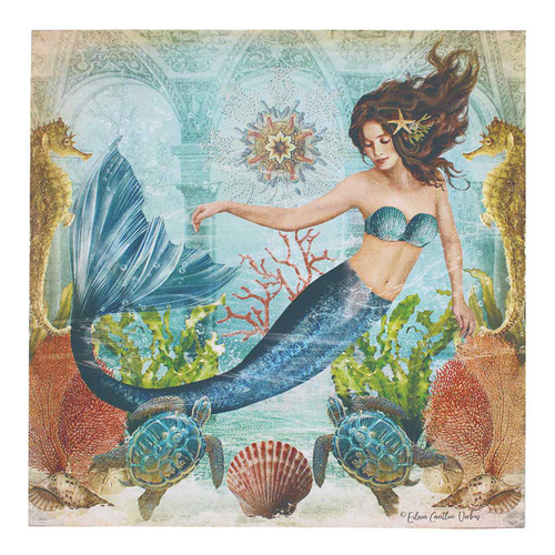 Mermaid Dreams Underwater Palace With Turtles Photo Canvas Wall Art