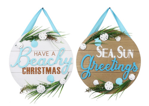 Nautical Christmas Welcome Door Sign