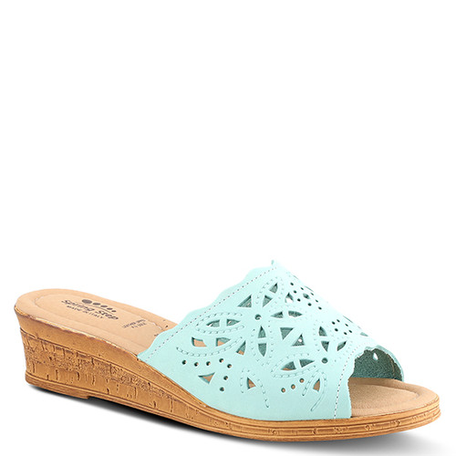 Spring Step Estella Laser Cut Wedge Sandal