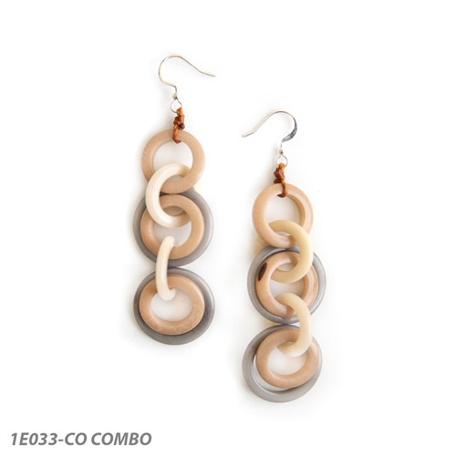 Tagua Olivia Long Dangle Rings Earrings