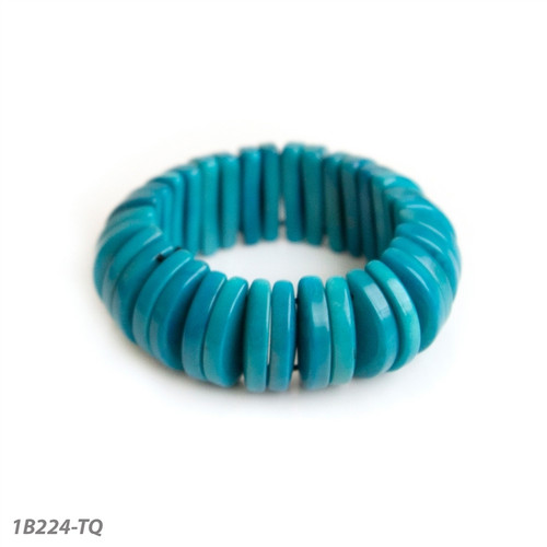 Tagua Rebecca Half Moon Disc Bead Bracelet