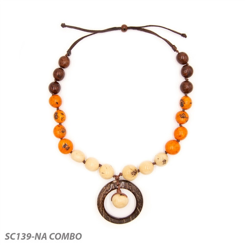 Tagua Carlotta Ring Pendant Necklace