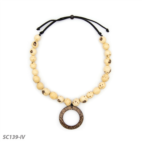 Tagua Carlotta Ring Pendant Necklace