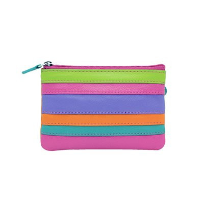 ili New York Key Ring Colorblock Leather Coin Purse