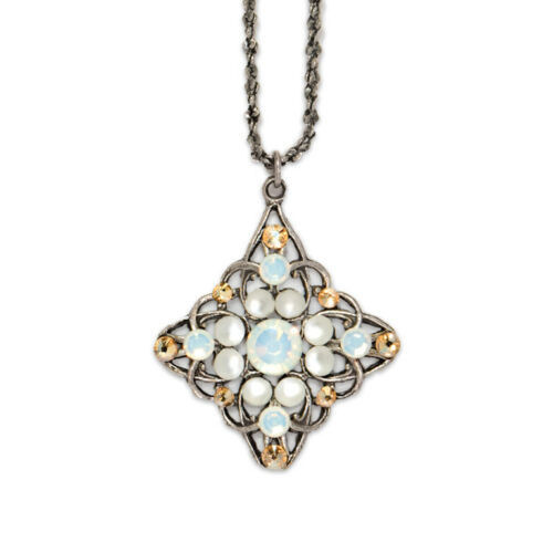 Anne Koplik Remi Coastal Dune White Opal Crystal Silver Necklace