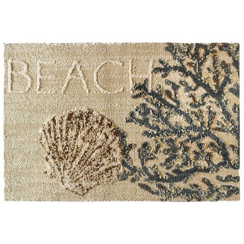Homefires Beach Clam Shell With Coral Accent Rug