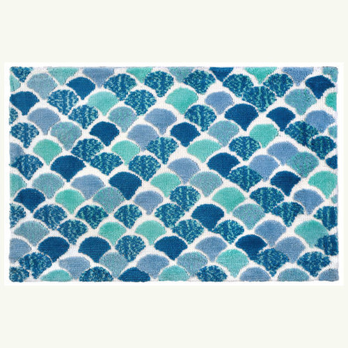 Simple Spaces Mermaid Scales Aqua Accent Rug