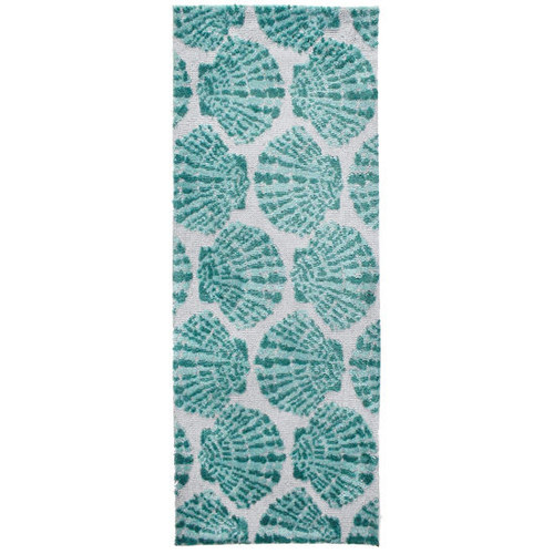 Simple Spaces Sage Green Scallop Shells Runner Rug