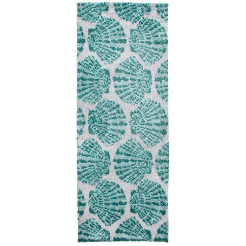Simple Spaces Sage Green Scallop Shells Runner Rug