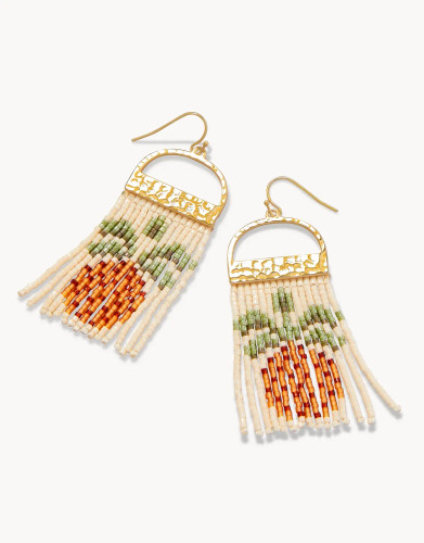 Spartina 449 Pineapple Bitty Bead Fringe Earrings