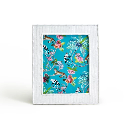 Two's Company Liana Patterned Rattan Weave Bamboo Edge Photo Frame - 8" X 10"