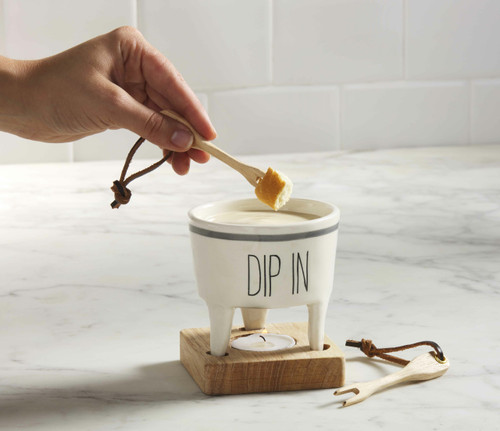 Mud Pie Fondue Dip Bowl and Tea Light Set